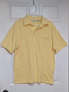 VTG 90s Knights Bridge Mens Yellow Short Sleeve Polo Shirt Pocket Size Medium